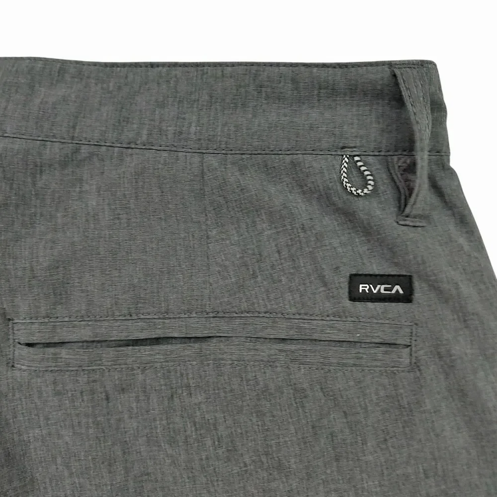 RVCA VA Shorts Mens 32 Gray Hybrid Flat Front Lightweight Stretch Surf Skate